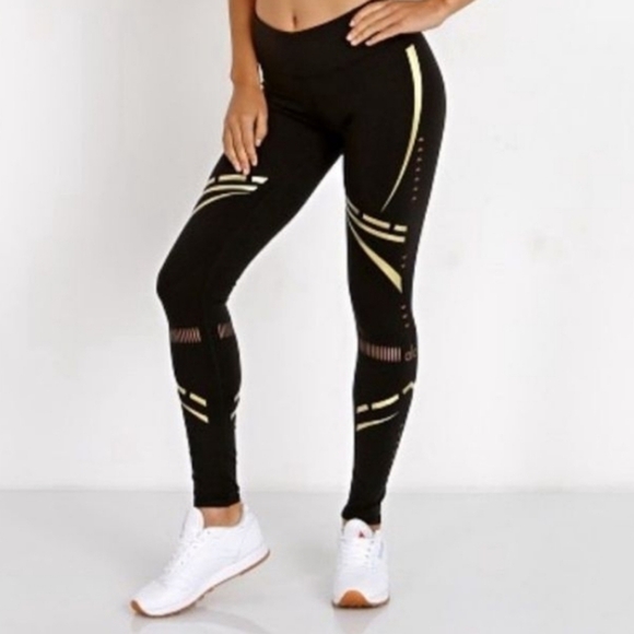 ALO Yoga Pants - ALO Women's Yoga Airbrush Chakra Leggings In Black, Gold, & Copper Size M